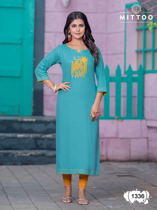 Palak Vol 39 By Mittoo Rayon Embroidery Wholesale Kurtis Suppliers In Mumbai